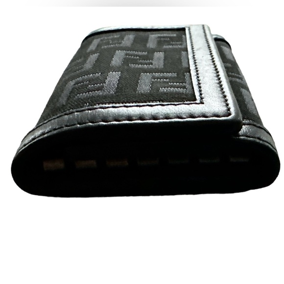 FENDI Vintage Black Zucca Monogram 6 Hook Key Case Wallet Holder - Picture 5 of 10